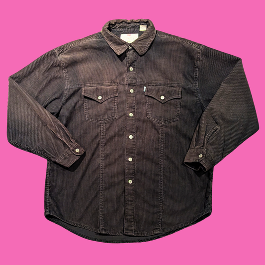 Vintage 1990's Brown Corduroy Levi's Shirt Size XL
