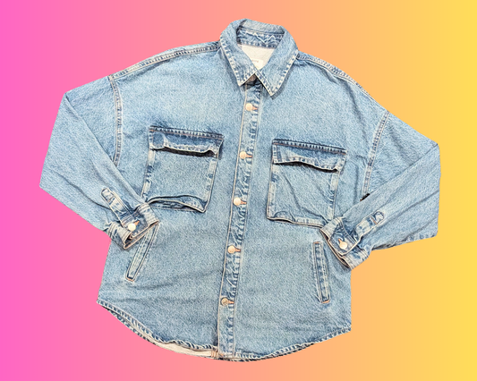 Veste en jean japonaise Geisha recyclée et faite à la main, taille M