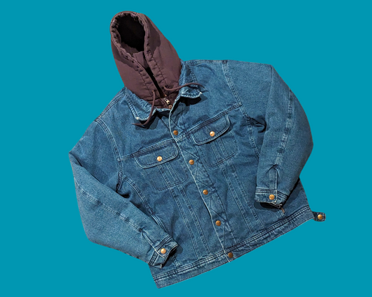 Vintage 1990's Dakota Blue Denim Hoodie Jacket Size L