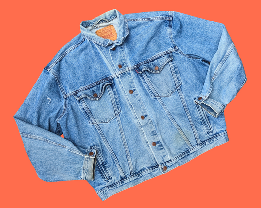 Handmade, Upcycled Iron Maiden Levis Denim Jacket Size XL