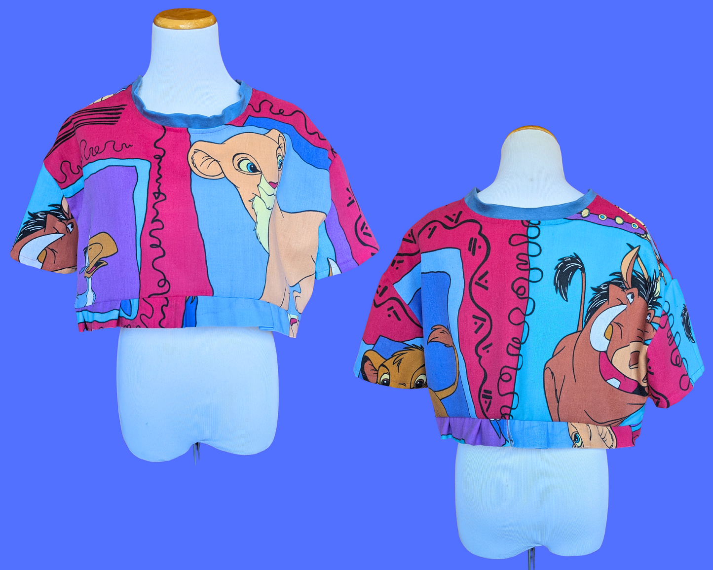Handmade, Upcycled The Lion King Bedsheet Crop Top Size XS