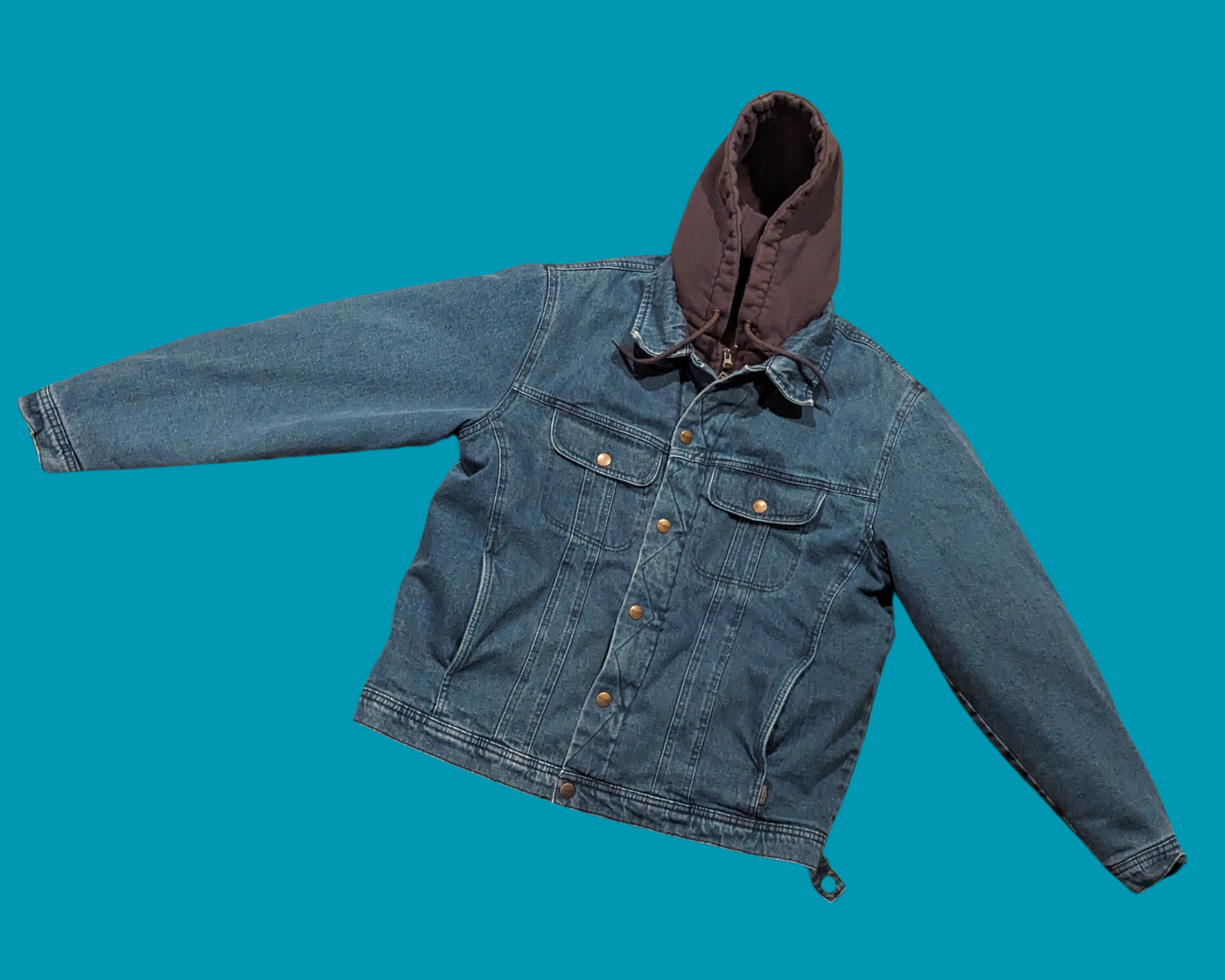 Vintage 1990's Dakota Blue Denim Hoodie Jacket Size L