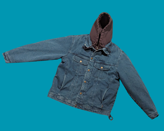 Vintage 1990's Dakota Blue Denim Hoodie Jacket Size L
