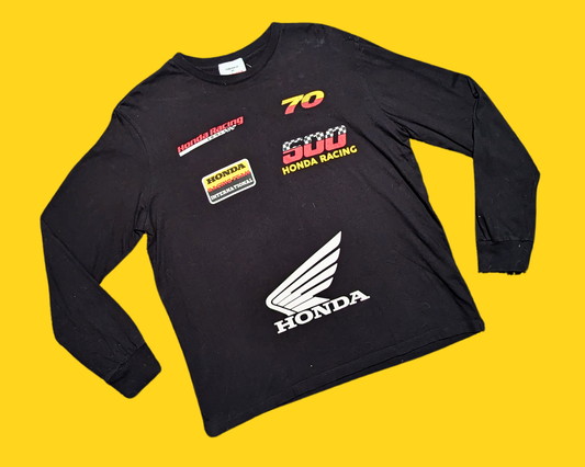 Y2K Forever 21 & Honda Long Sleeves Black Shirt Size M