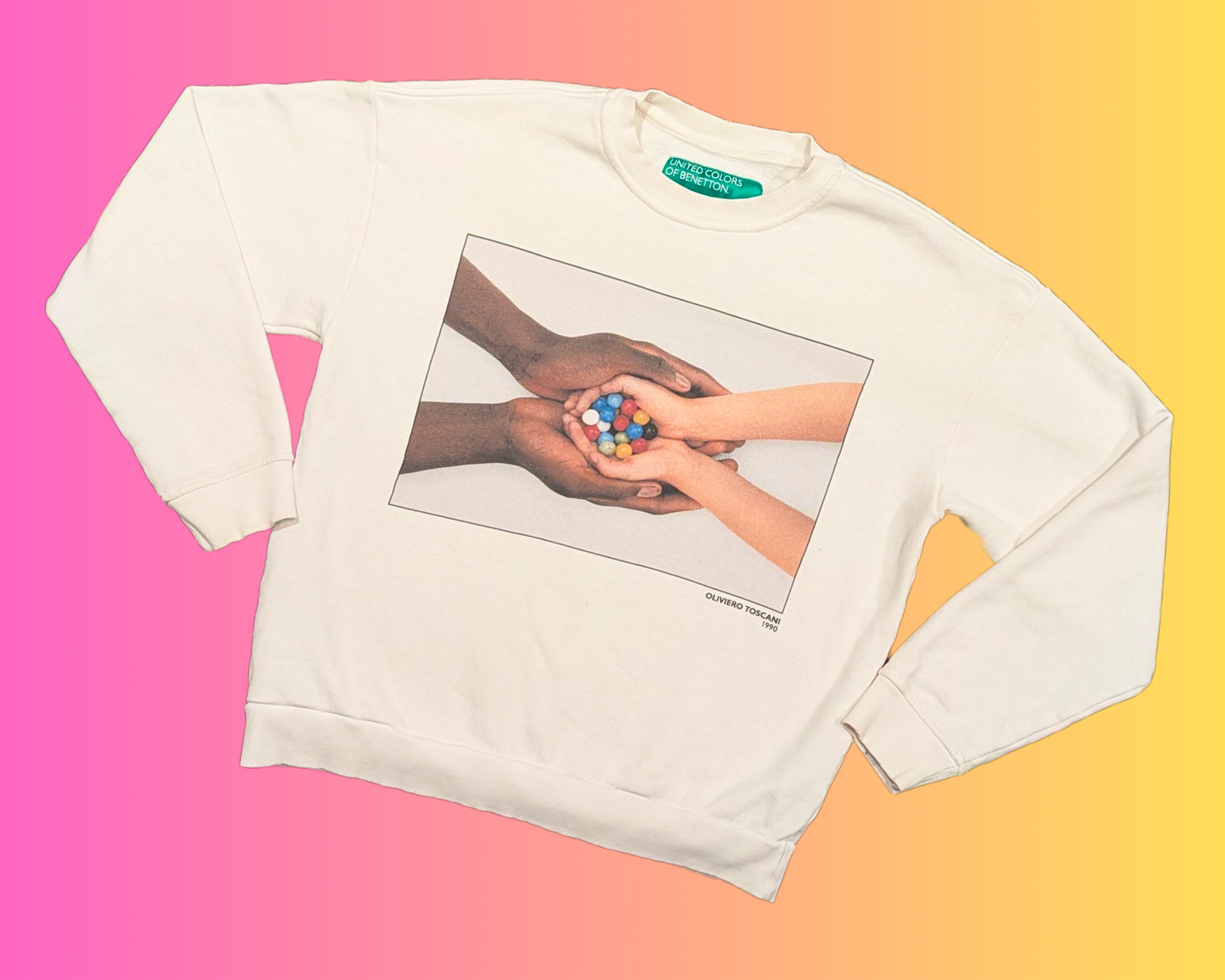 Vintage 1990's United Colors Of Benetton, Oliviero Toscani, Made in Italy Crewneck Size L