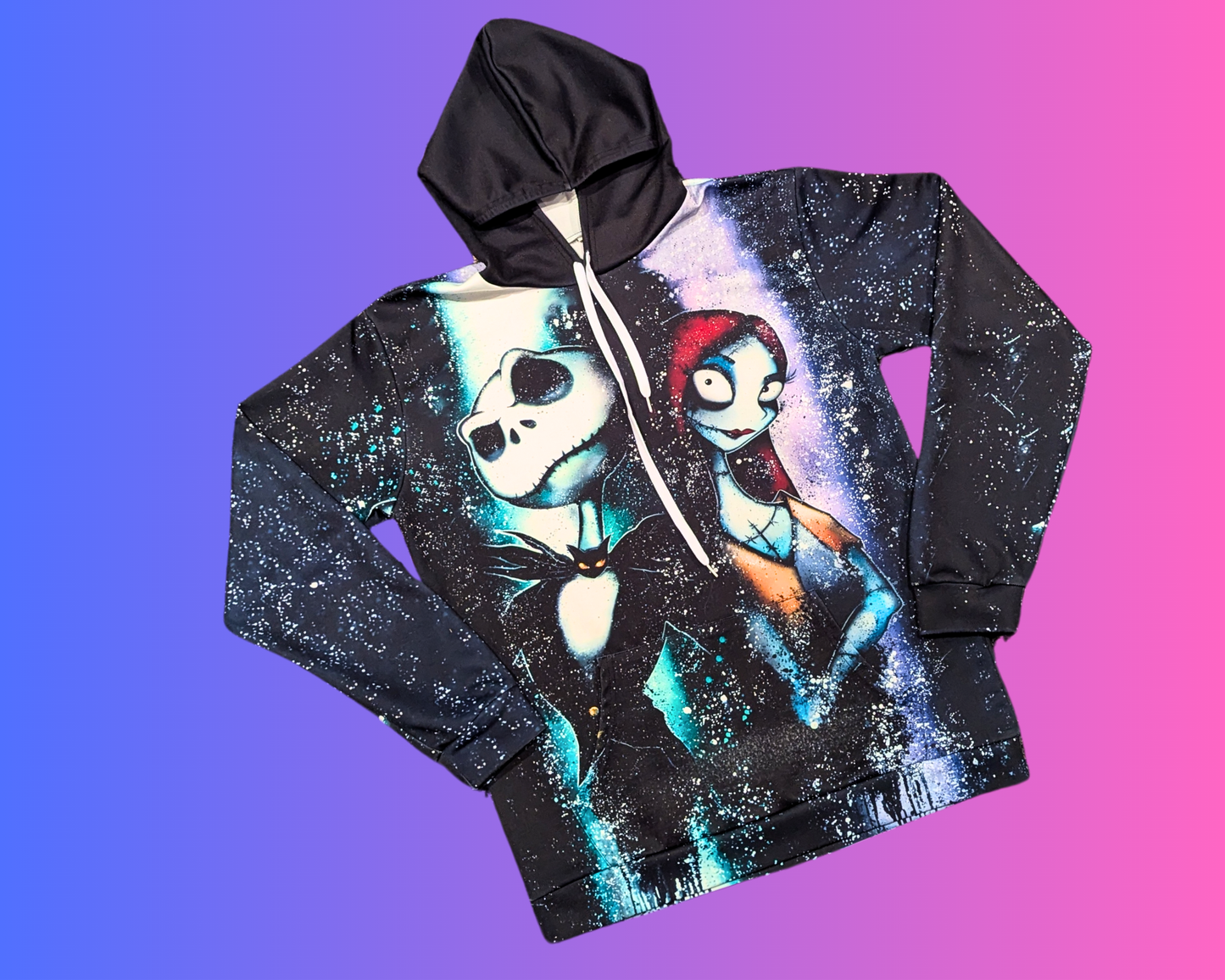 Y2K The Nightmare Before Christmas Printed Hoodie Size L
