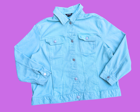 Veste en jean Clueless faite main et recyclée, taille XL