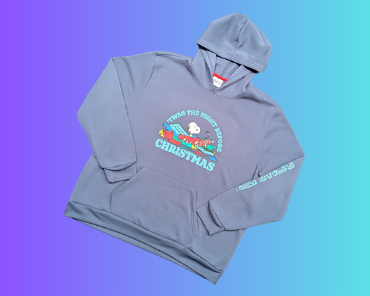 Y2K Charlie Brown, Snoopy, Peanuts, ''T'Was The Night Before Christmas'' Hoodie Size 2XL