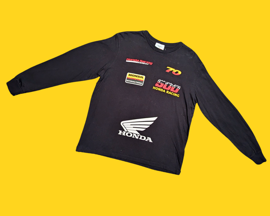 Y2K Forever 21 & Honda Long Sleeves Black Shirt Size M