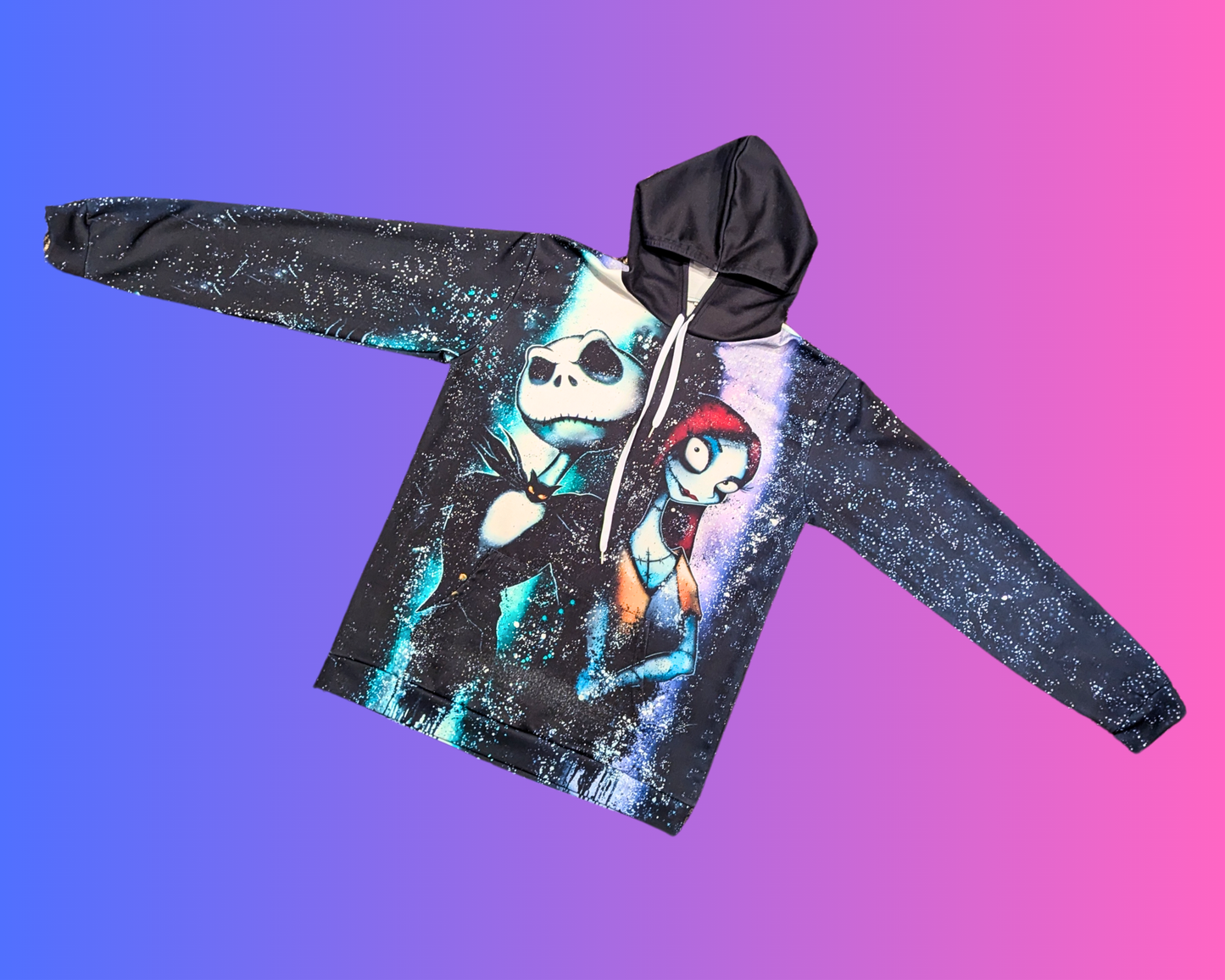 Y2K The Nightmare Before Christmas Printed Hoodie Size L