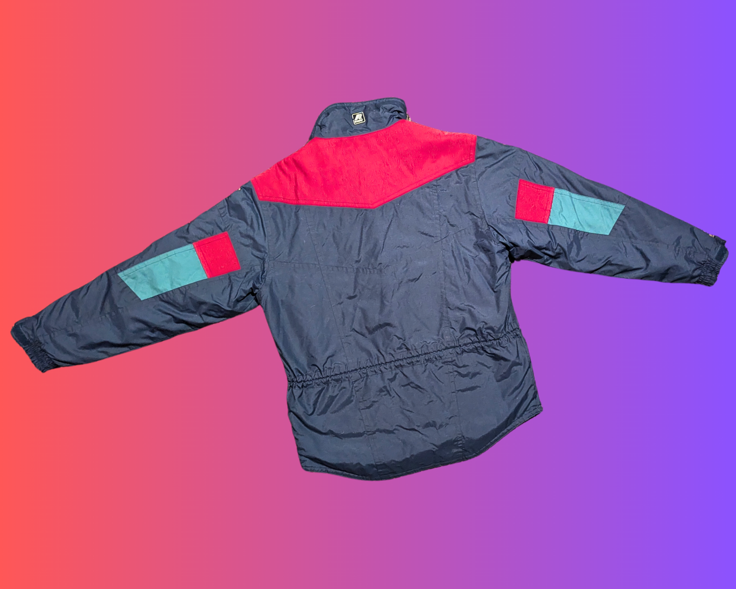 Vintage 1990's Black, Green and Red K-Way Light Winter Jacket Size M