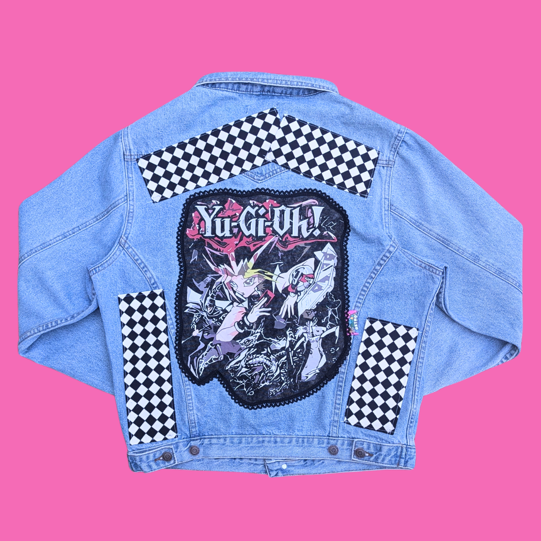 Yu-Gi-Oh! Upcycled T-Shirt Denim Jacket Size S (Fits Larger)