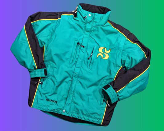 Veste Y2K Vert &amp; Or Université de Sherbrooke Taille XS