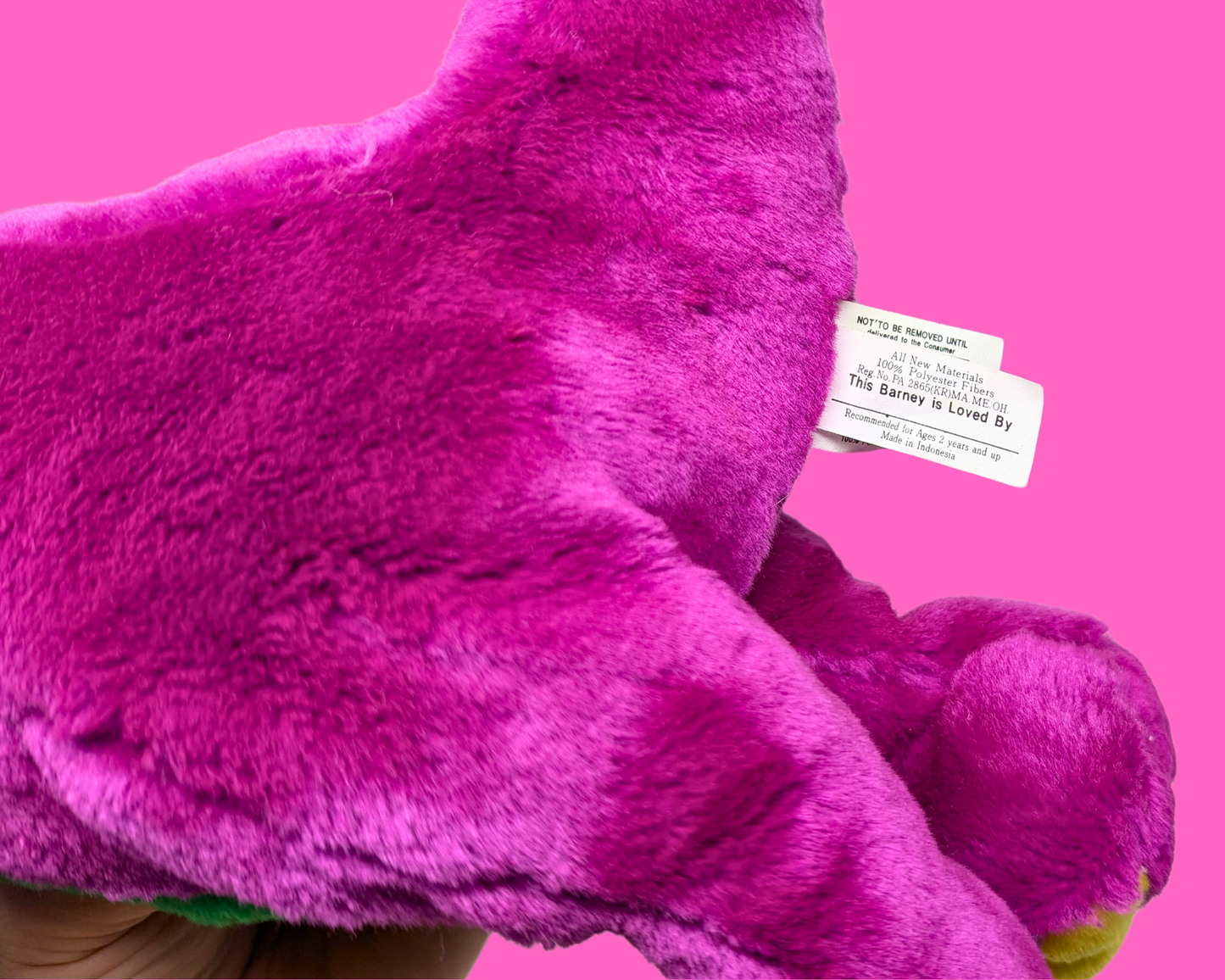 Peluche Barney le dinosaure vintage des années 1990
