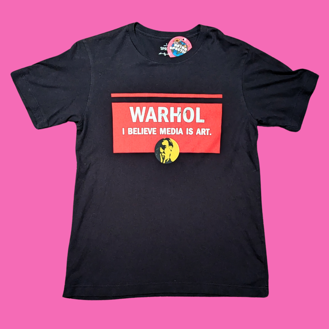 Andy Warhol ''I Believe Media is Art'' T-Shirt Size S