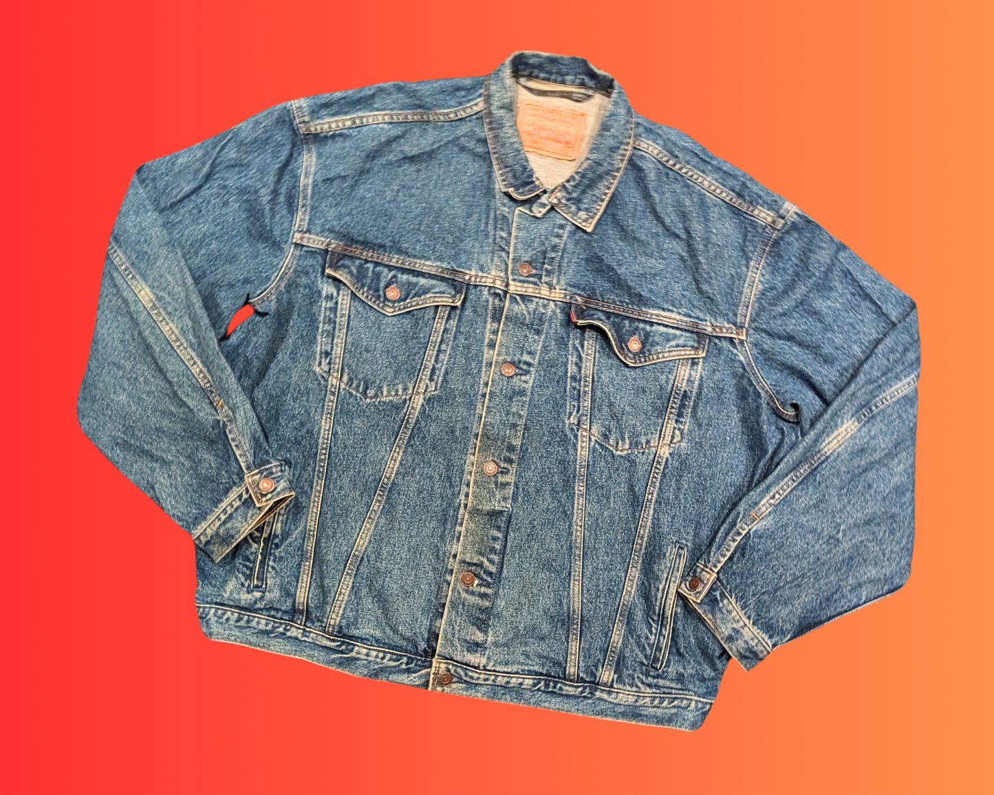 Vintage 1990's Just for Laughs Embroidery, Juste Pour Rire, Diablement Fou ! Levis Denim Jacket 2XL