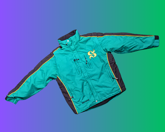 Veste Y2K Vert &amp; Or Université de Sherbrooke Taille XS