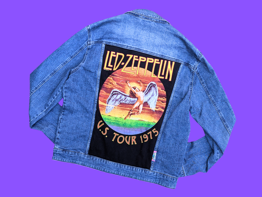 Handmade, Upcycled Led Zeppelin Jacket Size XL
