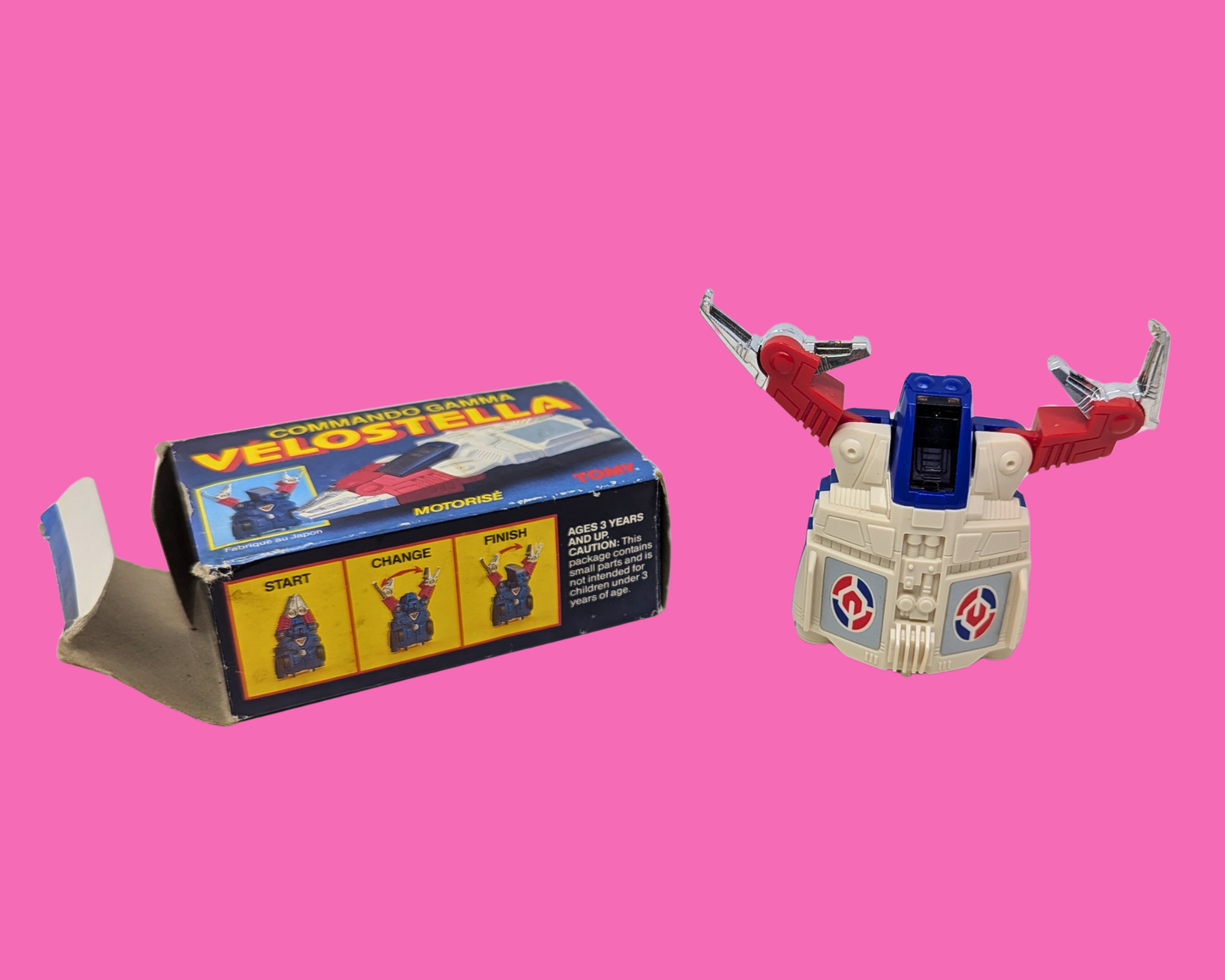 Vintage 1985 McDonald's Commando Gamma Velostella Transformer Toy with Box