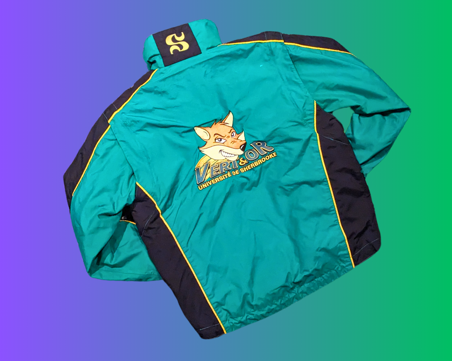 Y2K Vert & Or Université de Sherbrooke Jacket Size XS