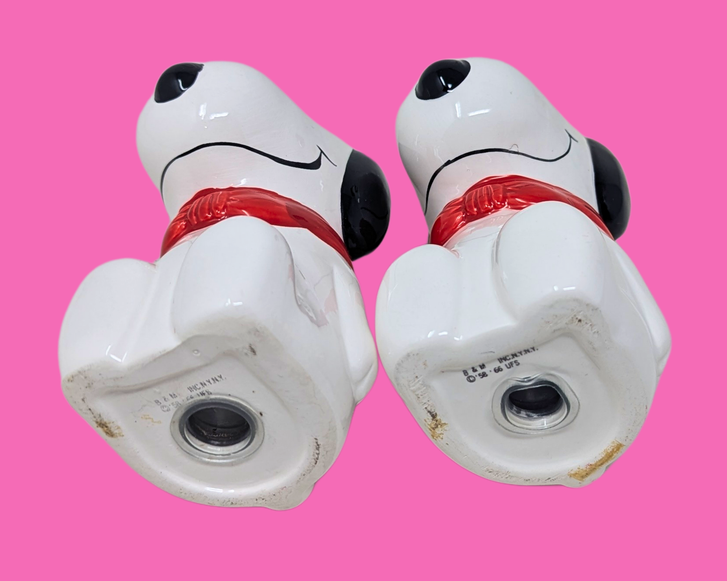 Salière et poivrière Snoopy vintage des années 1990, B&amp;M Inc. Fabriquées à Taïwan