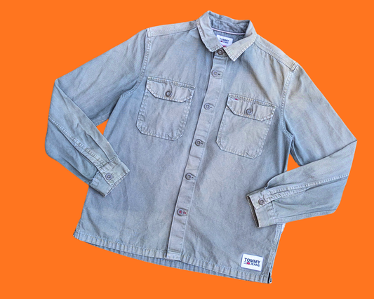 Veste en jean verte Tommy Jeans faite à la main et recyclée, taille M