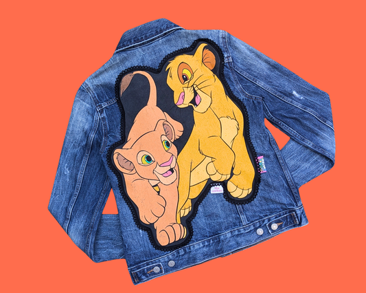 Handmade, Upcycled The Lion King Levi's Denim Jacket Size S