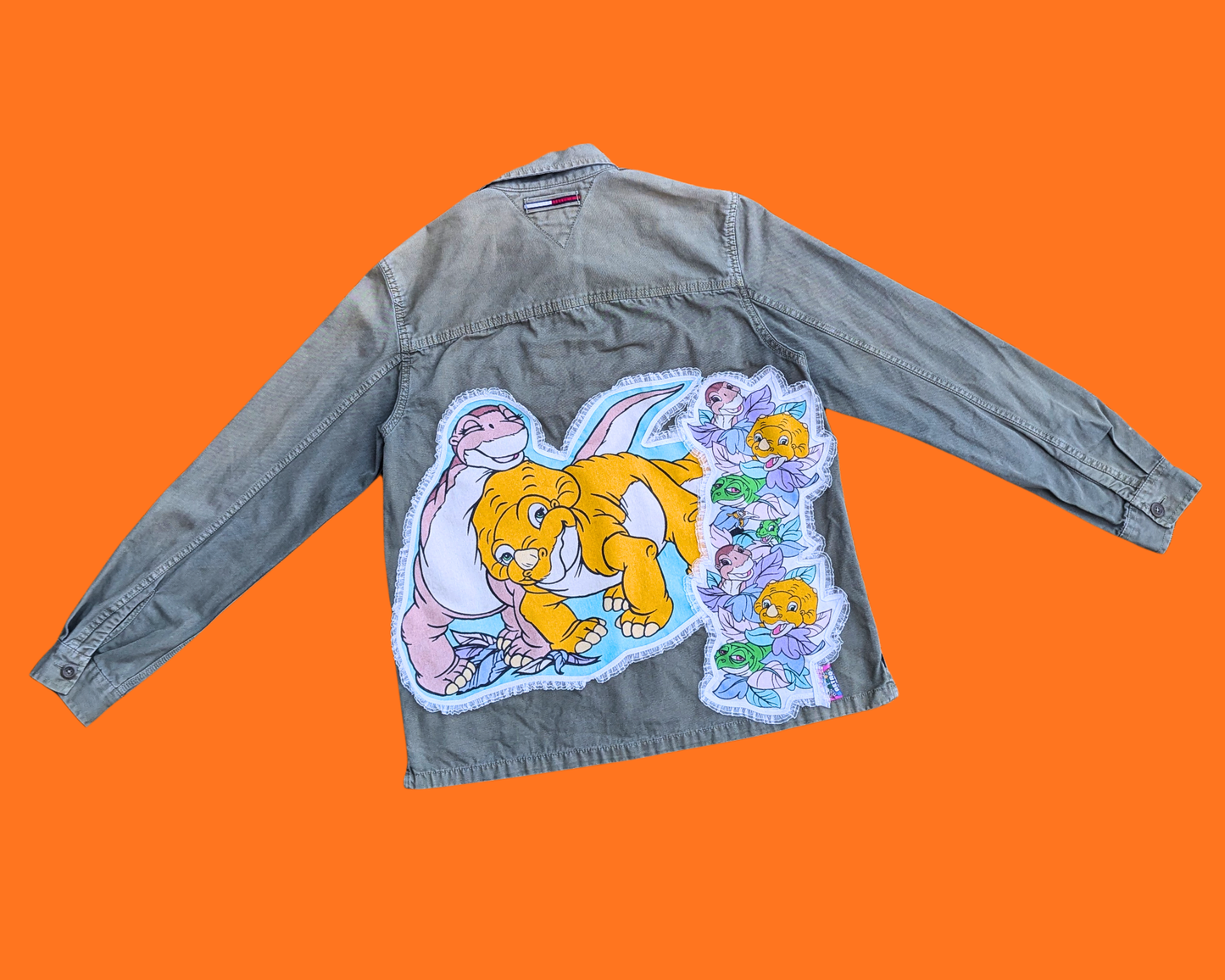 Veste en jean verte Tommy Jeans faite à la main et recyclée, taille M