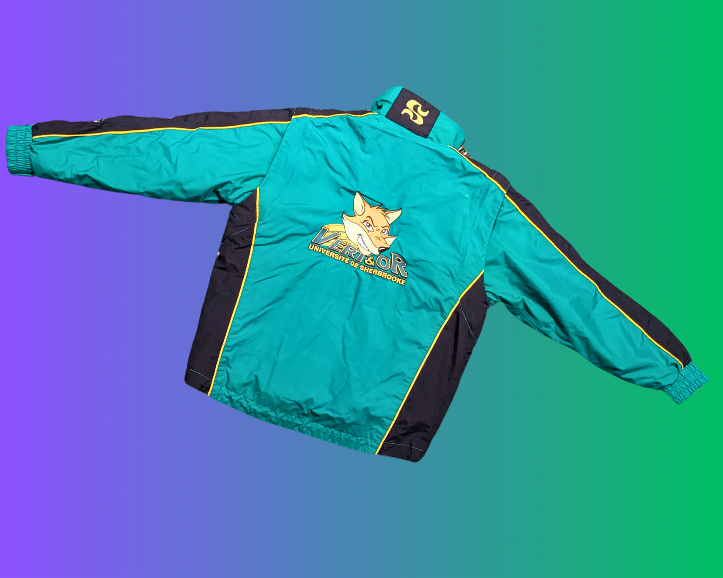 Y2K Vert & Or Université de Sherbrooke Jacket Size XS