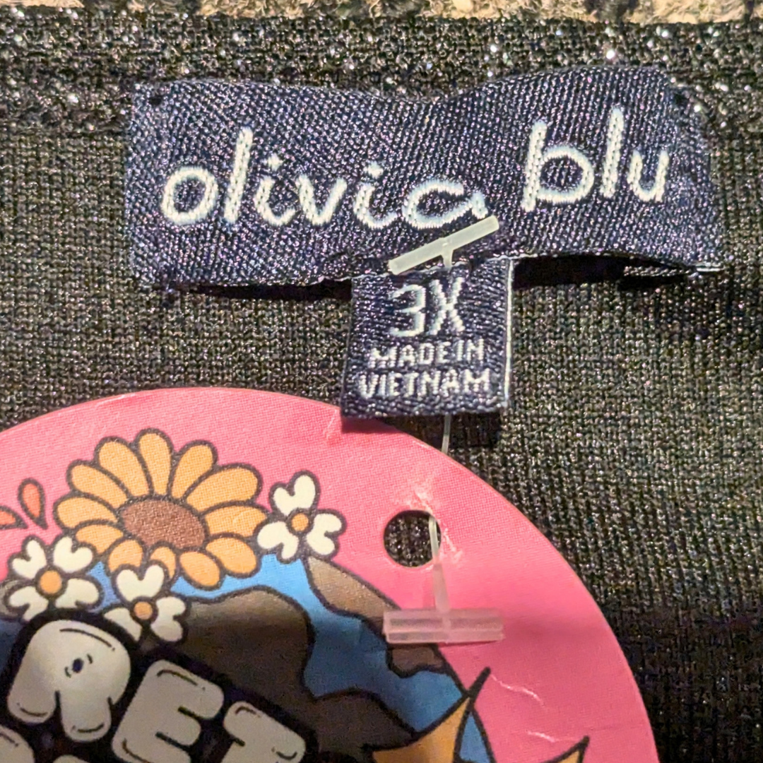 Olivia Blu Black, Sparkling Top Size XL
