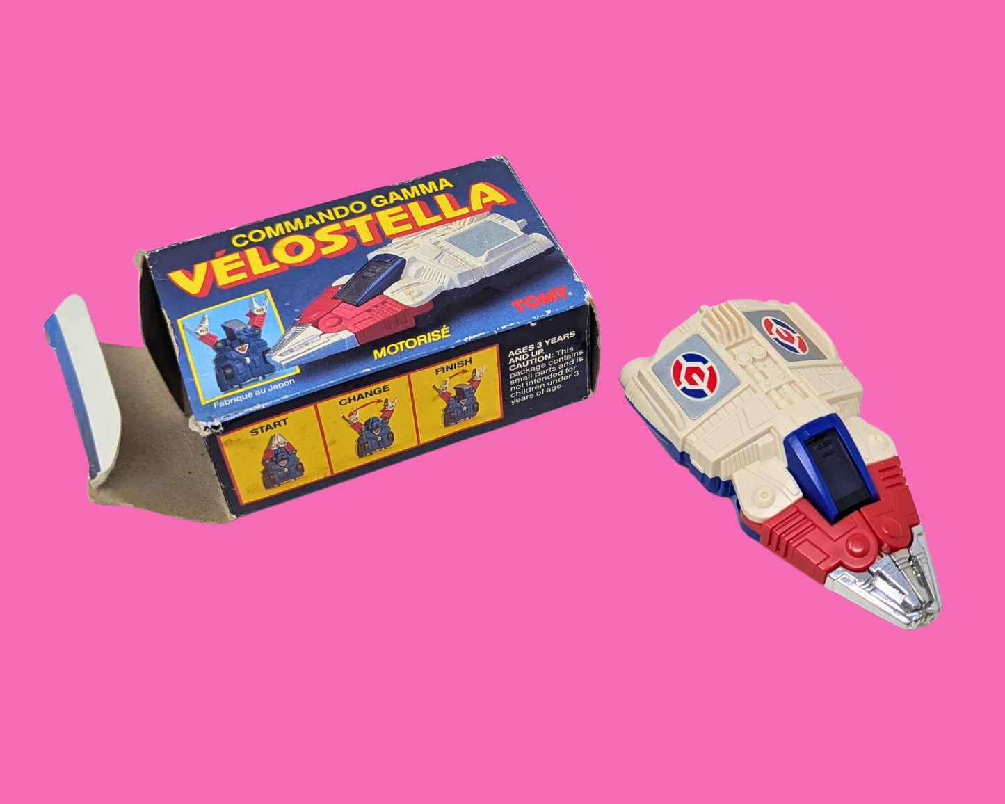 Vintage 1985 McDonald's Commando Gamma Velostella Transformer Toy with Box