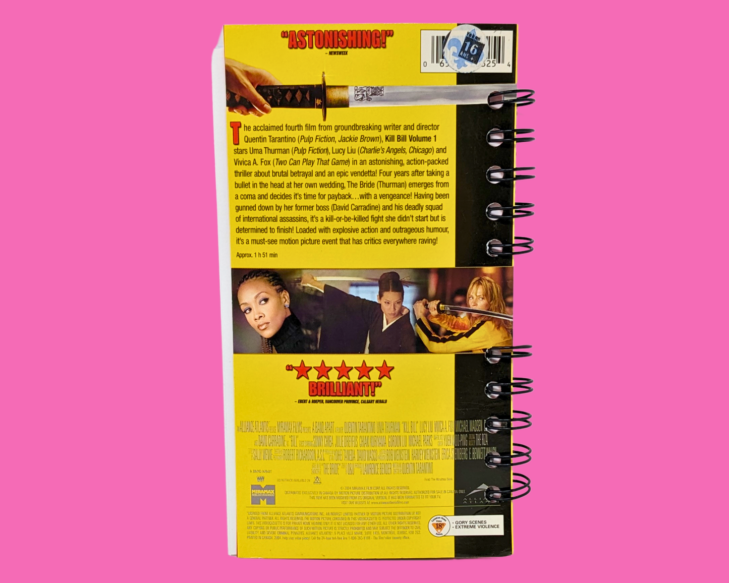 Kill Bill VHS Movie Notebook