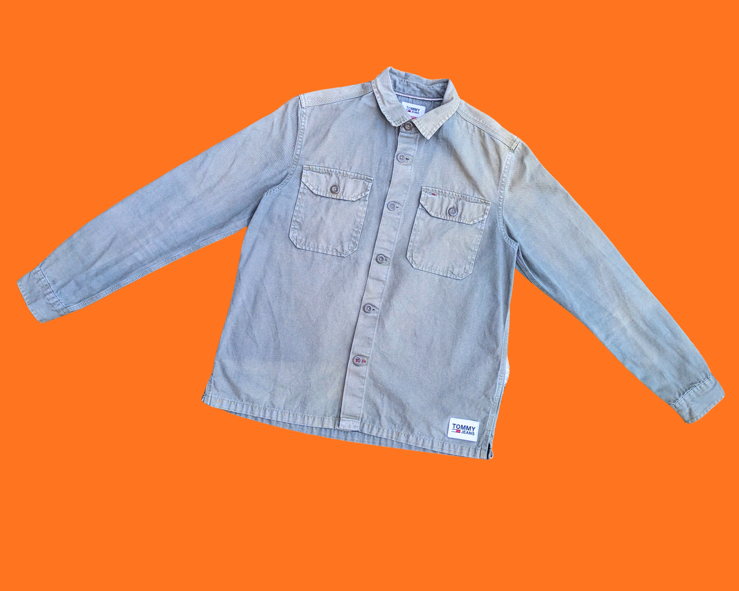 Veste en jean verte Tommy Jeans faite à la main et recyclée, taille M