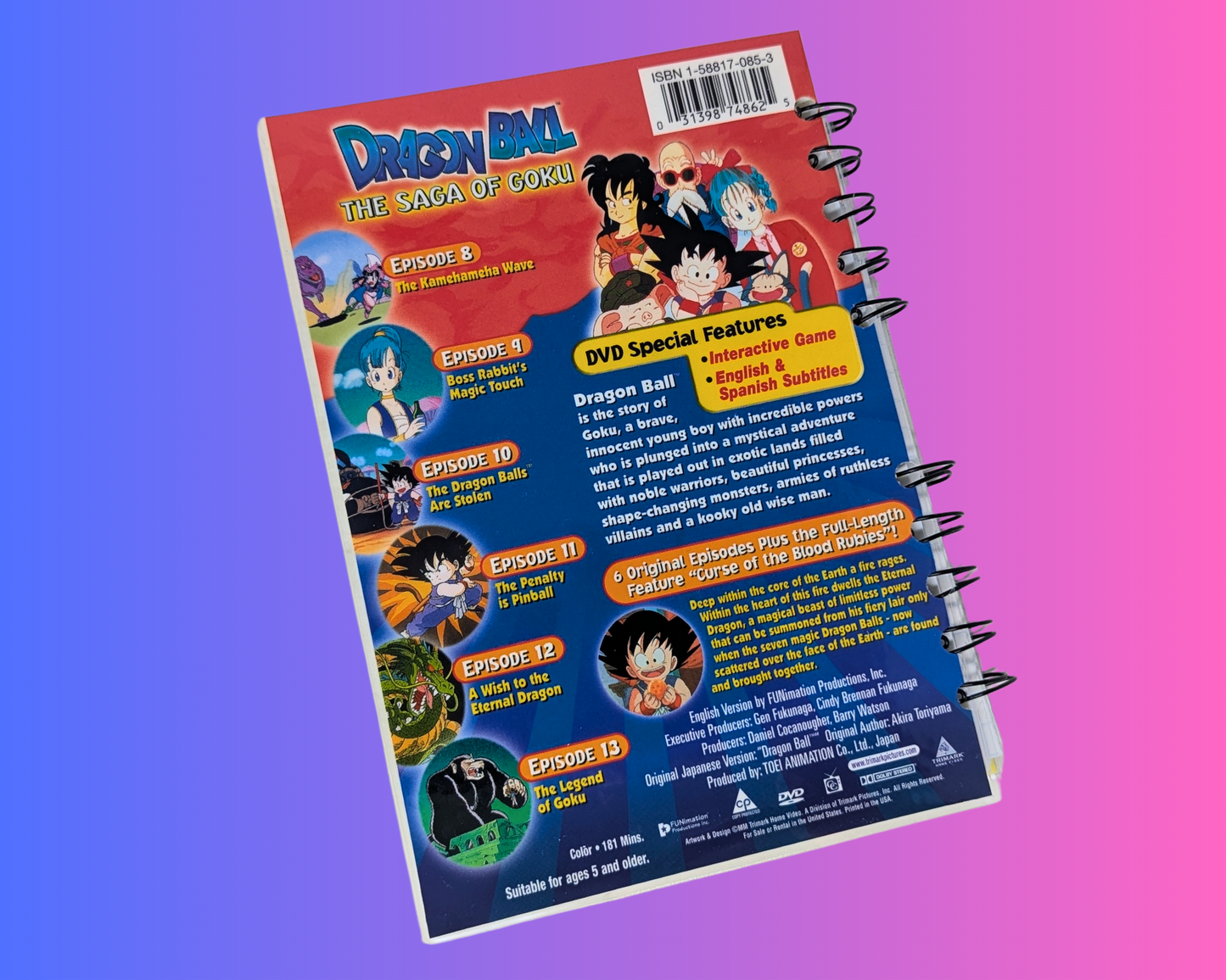 Dragon Ball The Saga of Guku Volume 2 DVD Movie Notebook