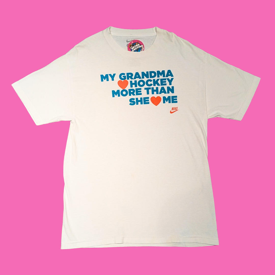My Grandma Loves Hockey More Than She Loves Me T-Shirt Size L