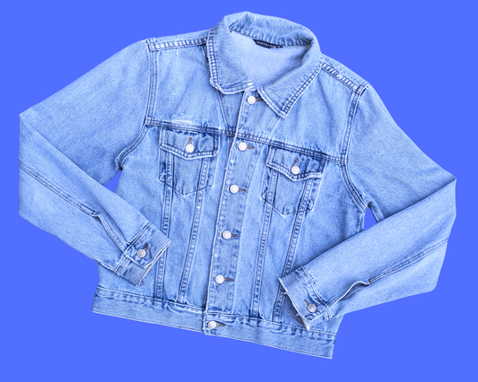 Veste en jean Let It Be, The Beatles, fabriquée à la main et recyclée, taille S