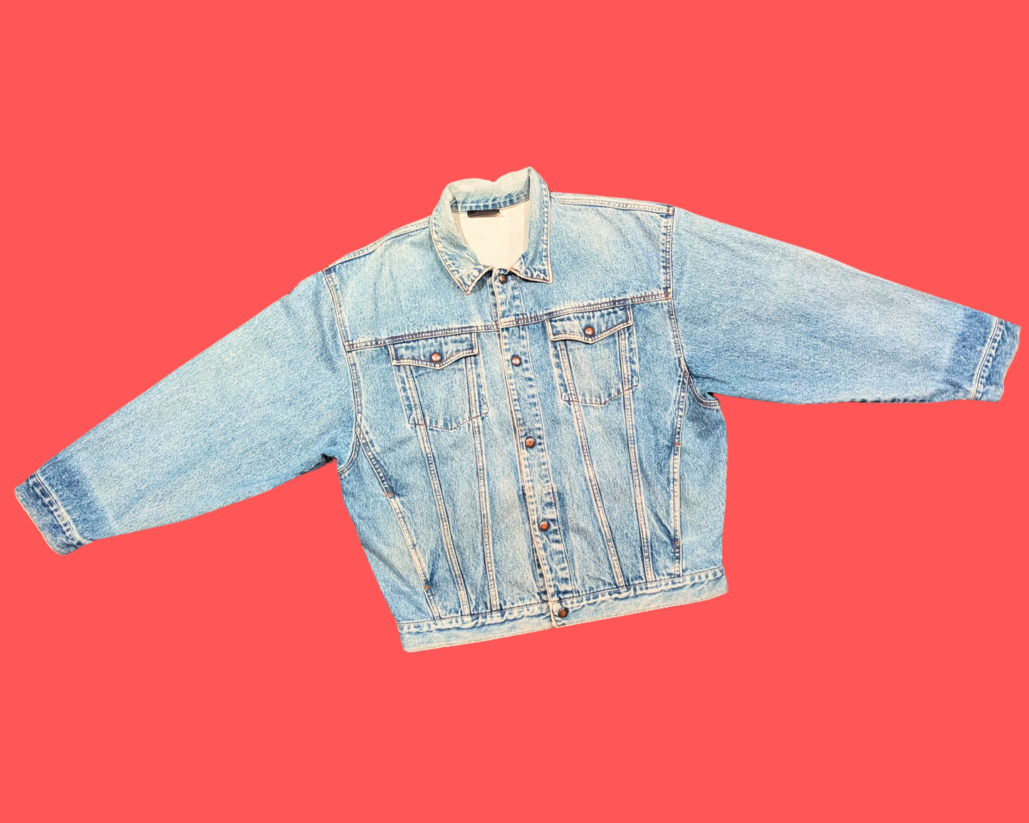 Handmade, Upcycled Denim Jacket with a Steven Rhodes ''Let's Raise Hell, Activities for Children'' T-Shirt Size  L for Men