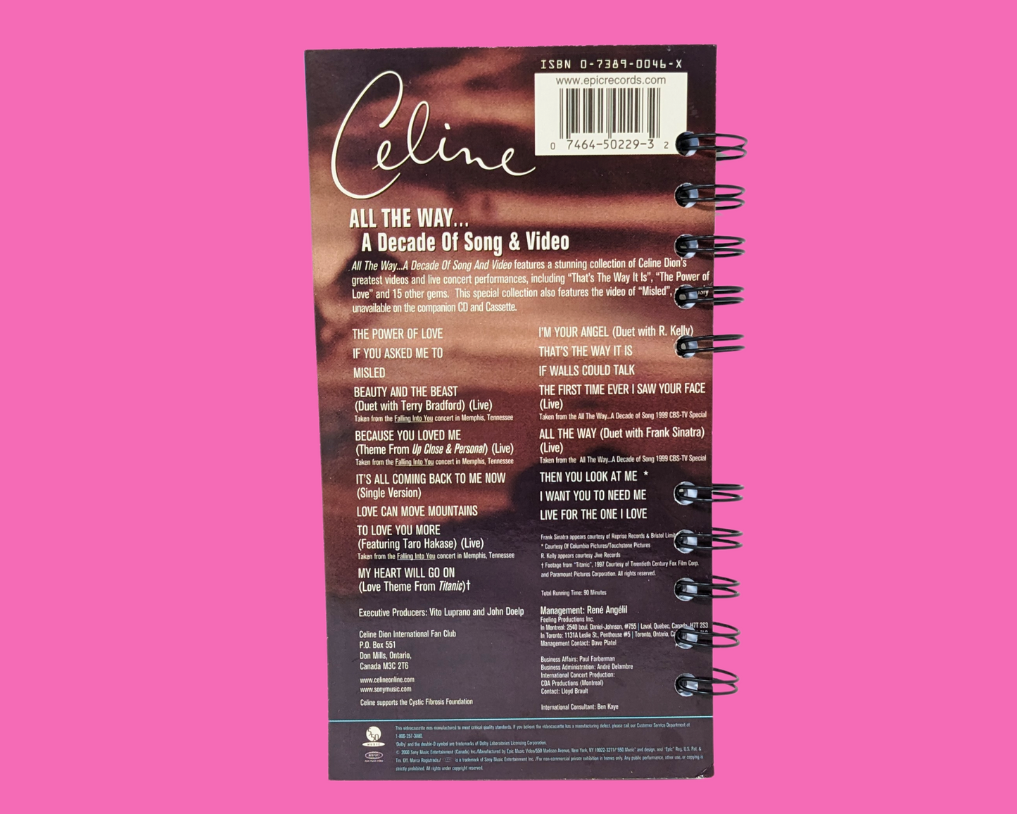 Celine, All The Way VHS Movie Notebook