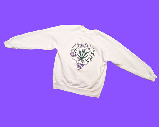 Pull ras du cou vintage écossais des années 1990, taille L