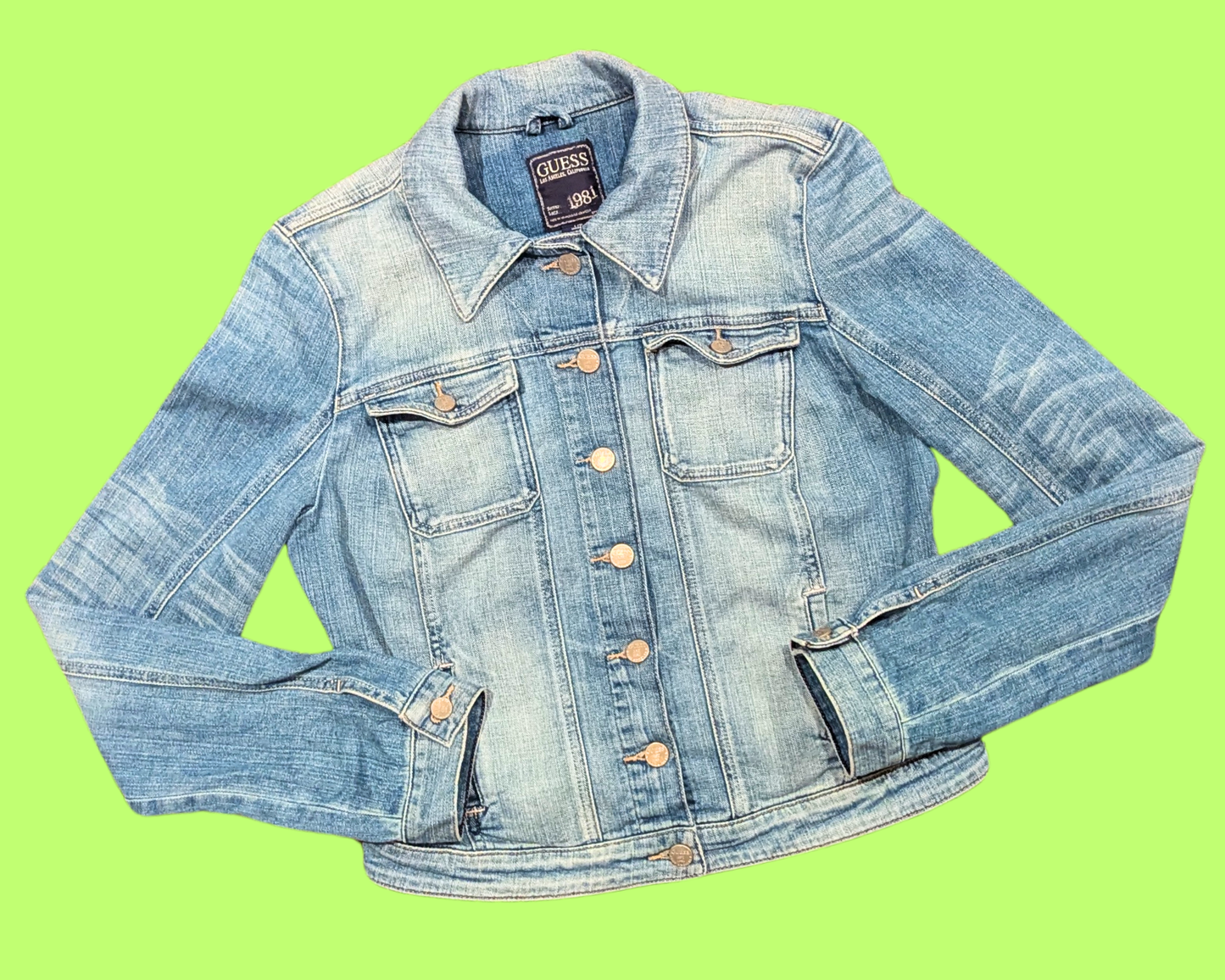 Handmade, Upcycled Denim Jacket with a Halloween, Michael Myers Meets Monet T-Shirt Size L for Women