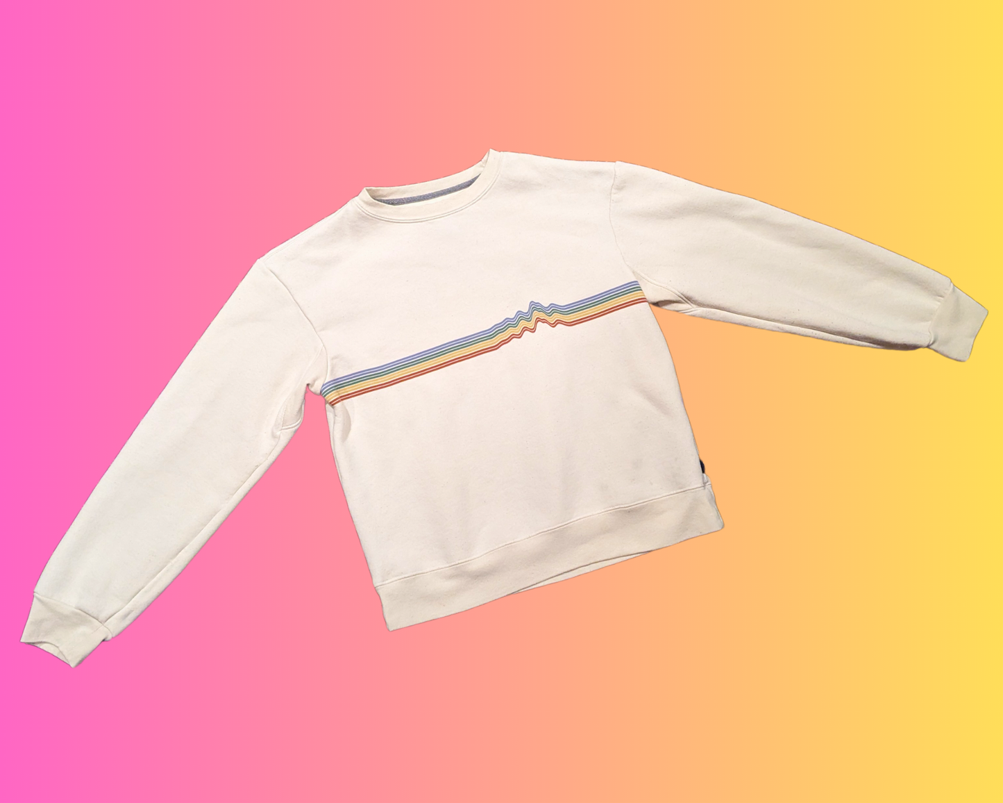 Y2K Patagonia Sweater, Groovy Rainbow Design, Size S