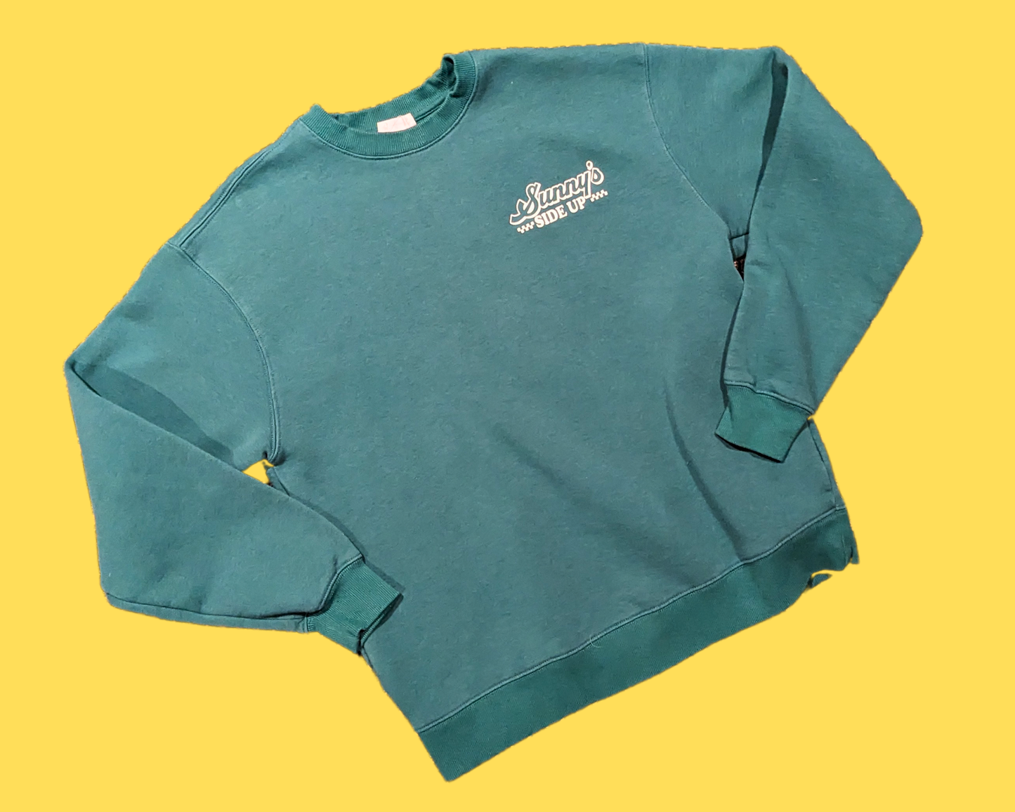 Y2K Green Sunny's Side Up Crewneck Size S