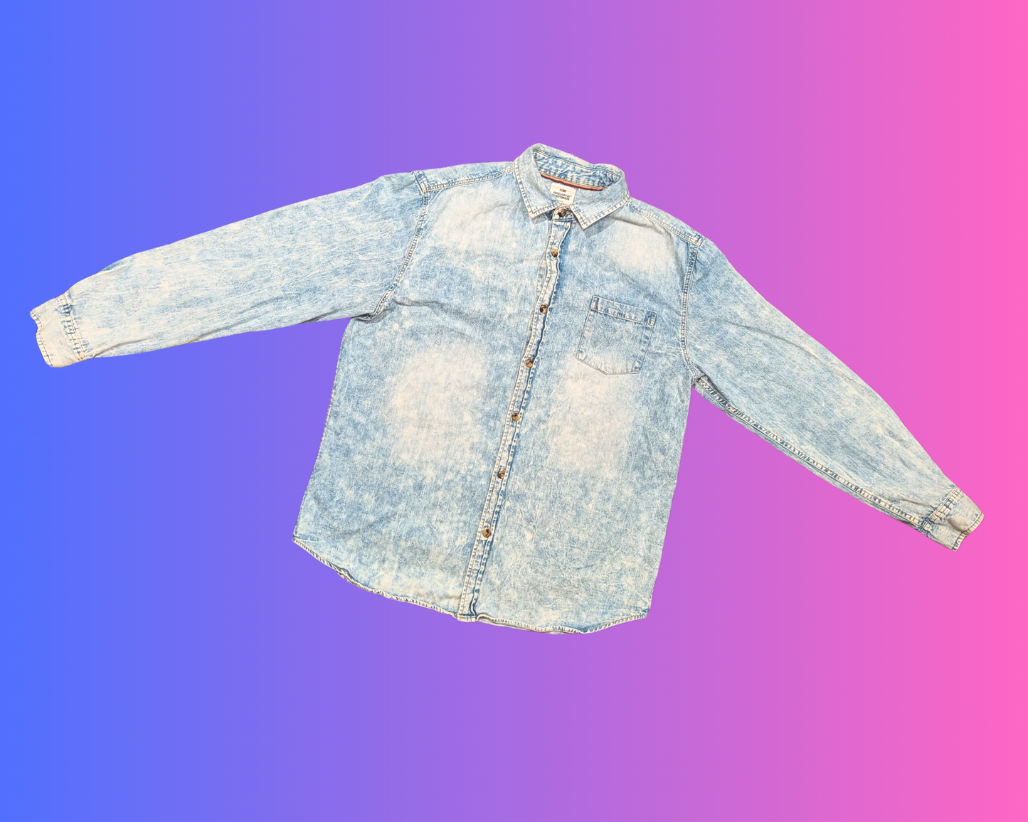 Handmade, Upcycled Tom and Jerry Denim Jacket/Shirt Size L