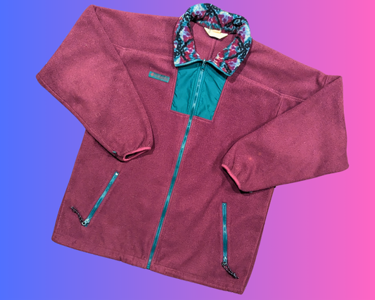 Polaire Columbia violette vintage des années 1990, taille L