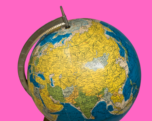 Globe terrestre vintage des années 1970 fabriqué aux États-Unis
