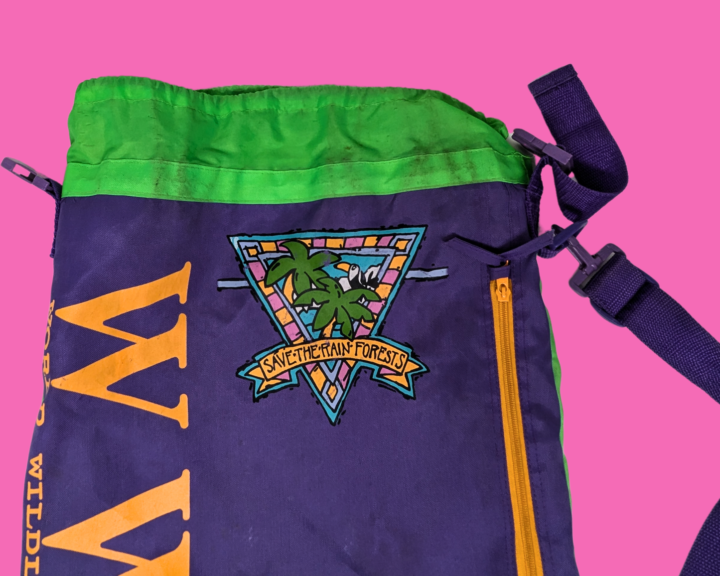 Sac à bandoulière vintage des années 1990 du Fonds mondial pour la nature