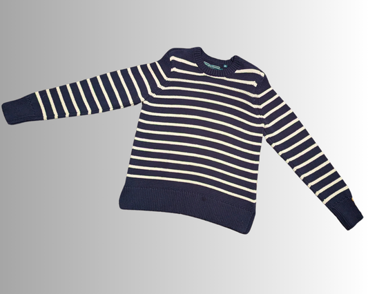 Pull en tricot noir et blanc vintage des années 1990, taille L
