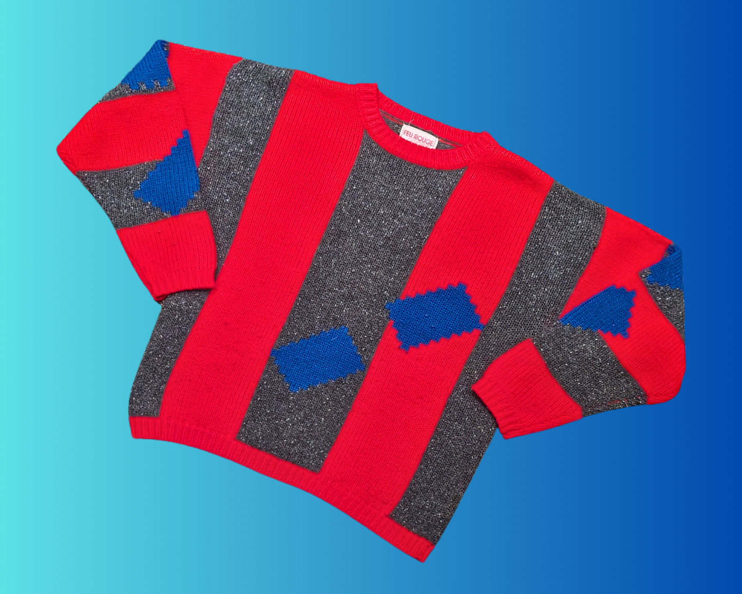 Vintage 1970's Retro, Funky Knit Sweater Size M