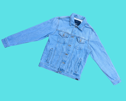 Handmade, Upcycled Hocus Pocus Denim Jacket Size M