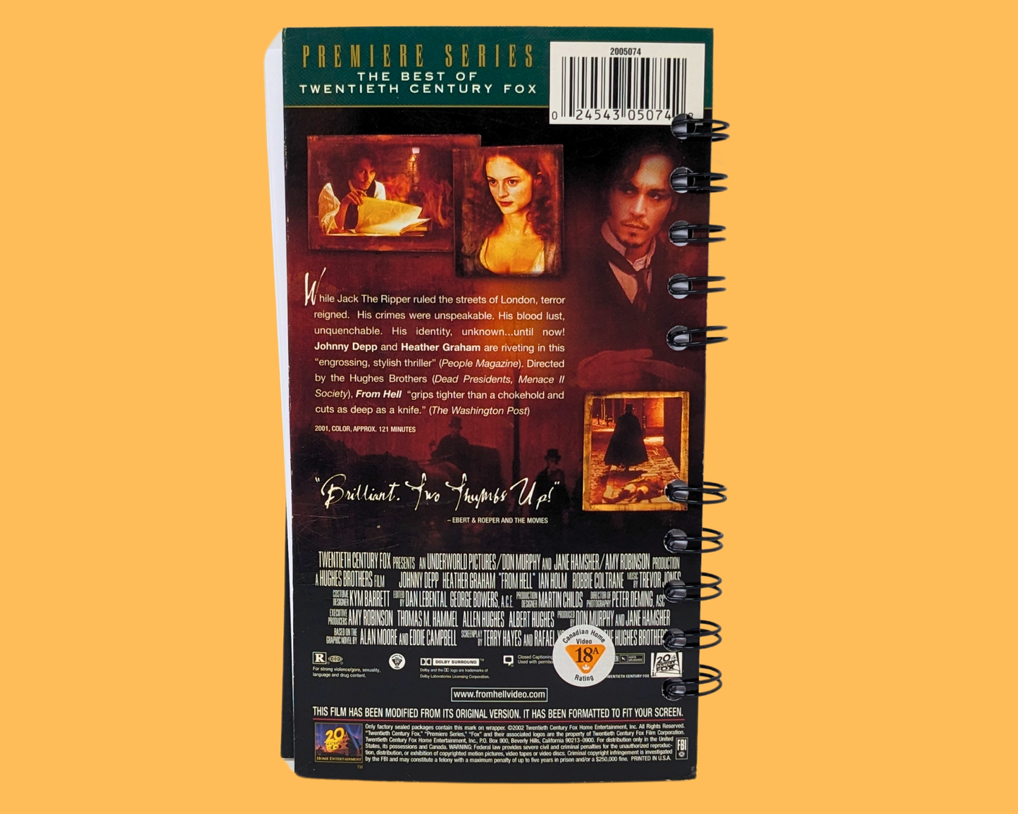 From Hell VHS Movie Notebook